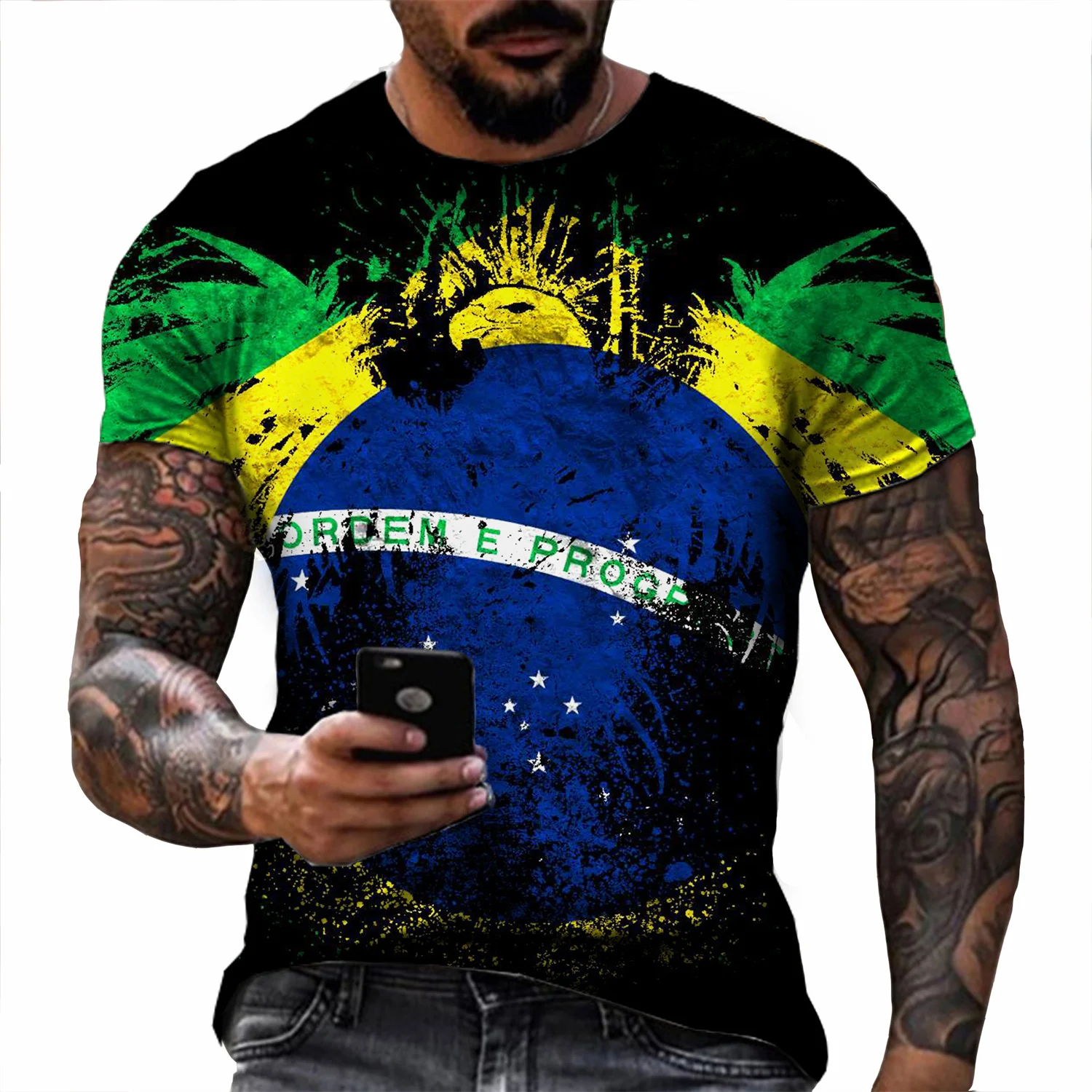 

Cool Fashion 3D Green Eagle Printed T Shirt Men/women Casual Short Sleeve Personality T-shirts