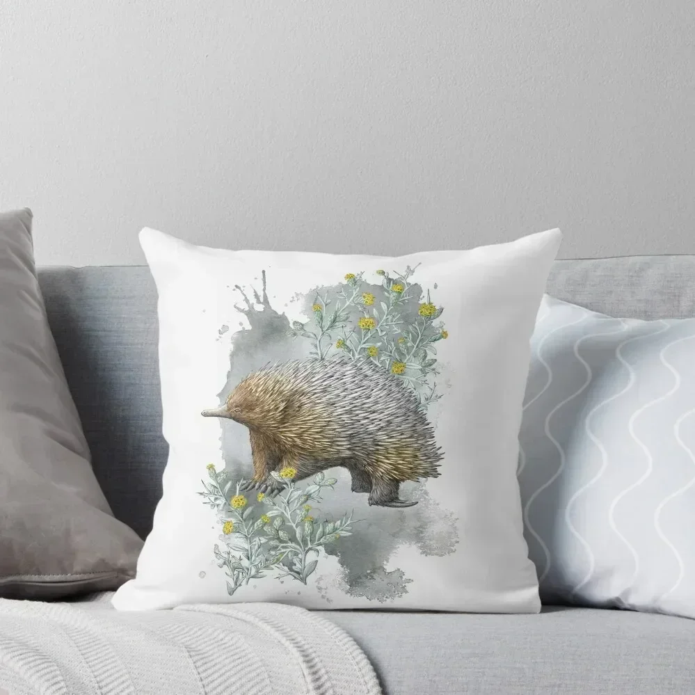 Echidna and Spiny Daisies Throw Pillow christmas supplies Decorative Cushion Cover pillow