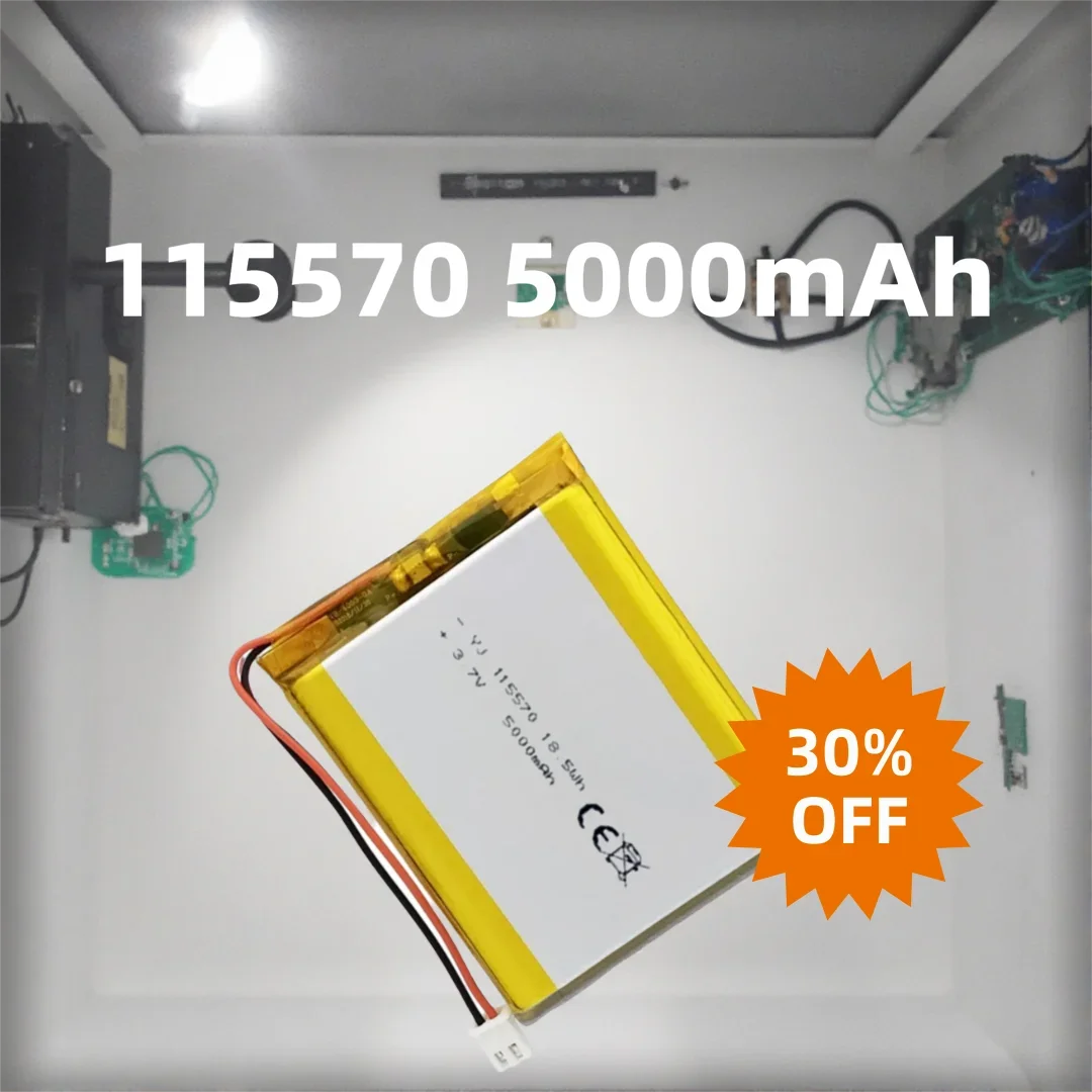 Brandneue 3,7 V Lithium-Polymer-Batterie 5000 mAh 115570, weiches Paket für Geräte, elektronische Geräte, Tablet-DVD-Batterien