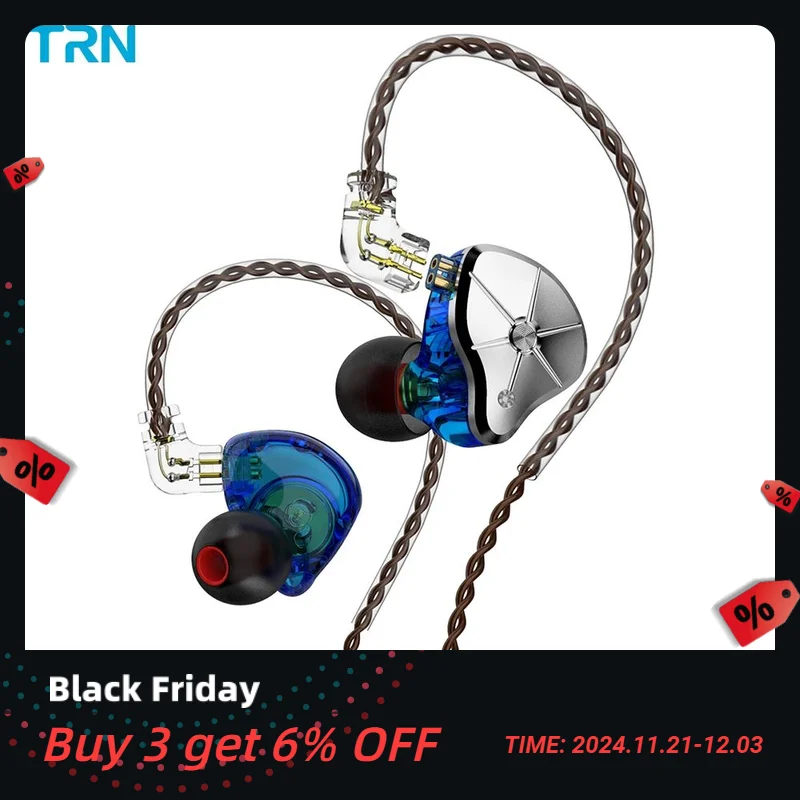 TRN STM 1DD 1BA Hybrid In Ear Earphone HIFI Monitor Running Sport Earphone Earplug Hybrid Replaceable Filter Headset TRN Conch