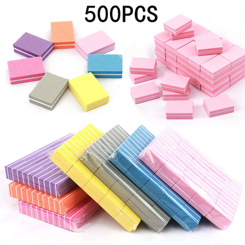 Wholesale 50/100/500PCS Mini Buffing Sanding Files Block Pedicure Care Nail Art Buffer Polish Manicure Pedicure Nail File Tools