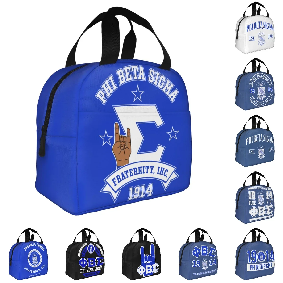 

Phi Beta Sigma PBS Fraternity Lunch Bag Large Capacity Waterproof Thermal Insulation Food Storage Box School Adults Kids Unisex