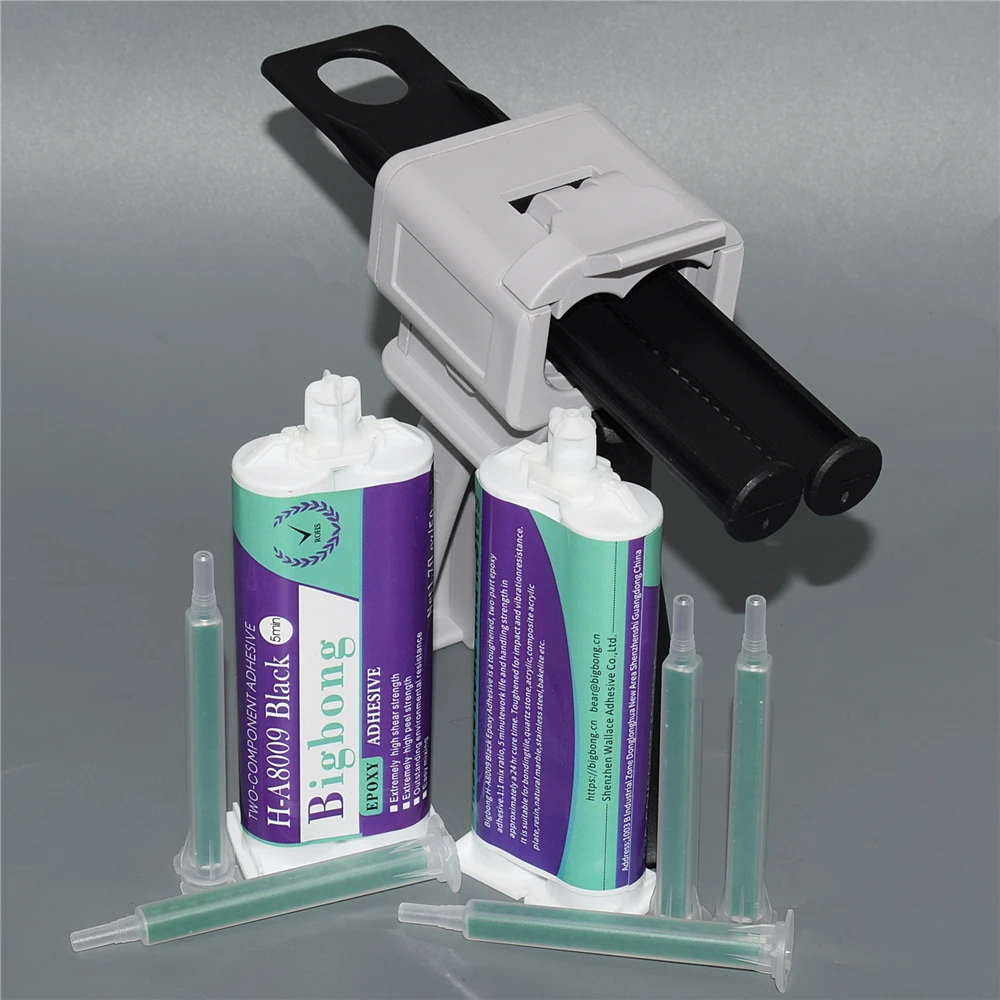 5 Stück Mischdüsen & 2 Stück 50 ml schwarze Strukturklebstoffe 1:1 Epoxidharz AB-Klebstoffe 5 Minuten starke Epoxidharze & 50 ml 1:1 Klebepistolen – Detail 3