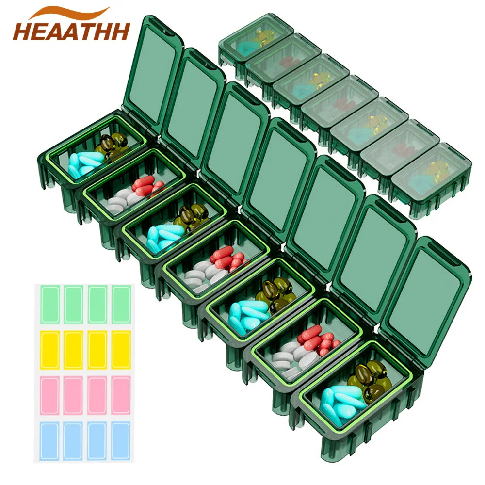 

1PCS Large Weekly Pill Organizer, 7 Day Medicine Case for Big Vitamin Supplements and Fish Oil, Travel Pill Box