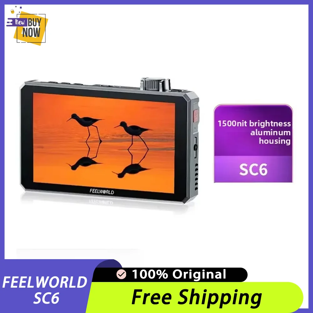 FEELWORLD SC6 Camera Monitor Highlight 4K HD HDMI for Canon Sony Nikon Micro-SLR Director Camera SDI Display