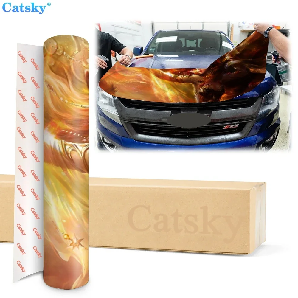 Fantasy Women 2 Car Hood Vinyl Stickers Wrap Vinyl Film Engine Cover Decals Sticker  Car Accessories Car Hood Protector