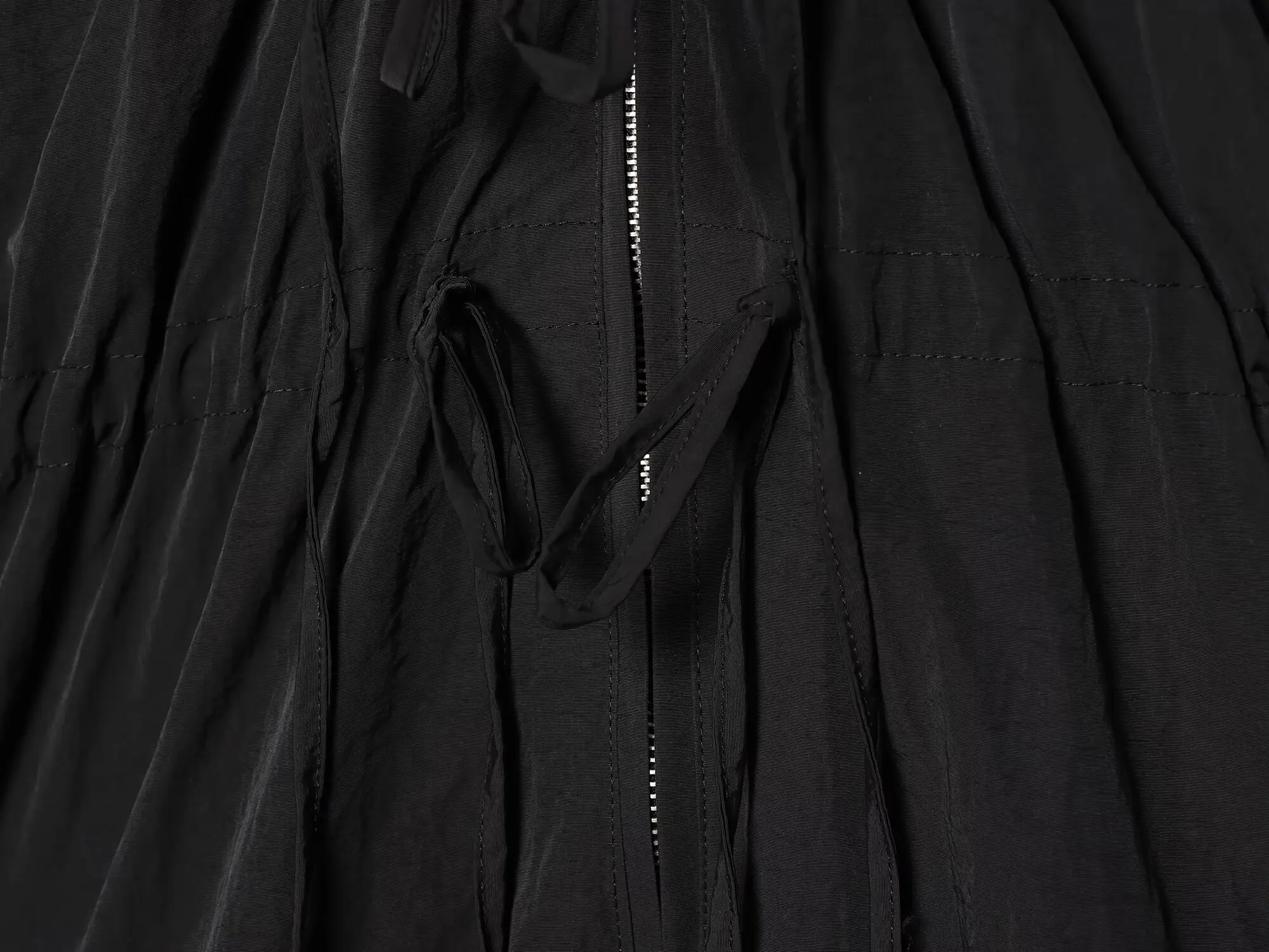 TFMLN Modische Damen-Kapuzenjacke mit Reißverschluss, lässig, Oversize, langärmlig, mit Kordelzug, geraffte Mäntel, Frühling, neu, Schnürmäntel für Damen – Detail 22