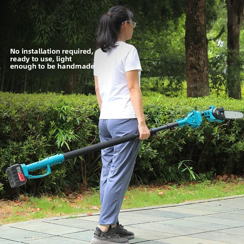 High-altitude Electric Garden Shears with Lithium Battery Industrial Grade Extension Pole Fruit Tree Pruning Shears Chainsaw