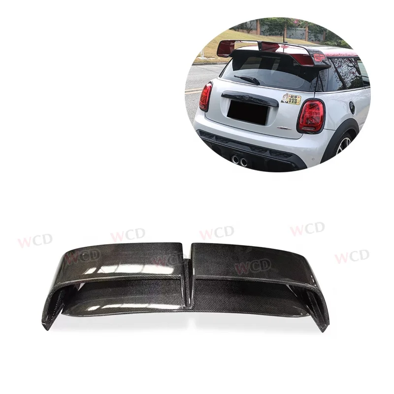 Rear Spoiler Roof Wing For Mini Cooper F55 F56 JCW Carbon Fiber Tail Gate Trunk Lid Flap Window Trim Splitter Lip GP Style