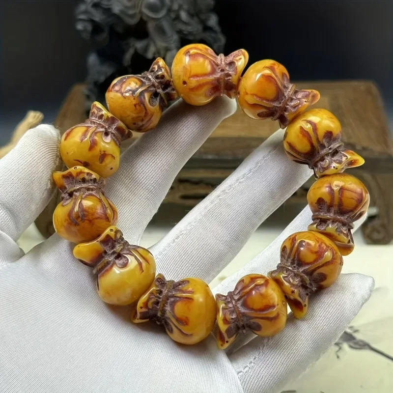 

Винтажный браслет из старого пчелиного воска, браслет из смолы, браслет Lucky Peace