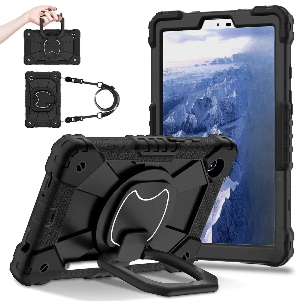 

For Samsung Galaxy A9 8.7 inch SM-X110 X115 Case Kids Tablet cover Silicone +PC for Tab A9 SM-X115 X110 2023 8.7"+strap