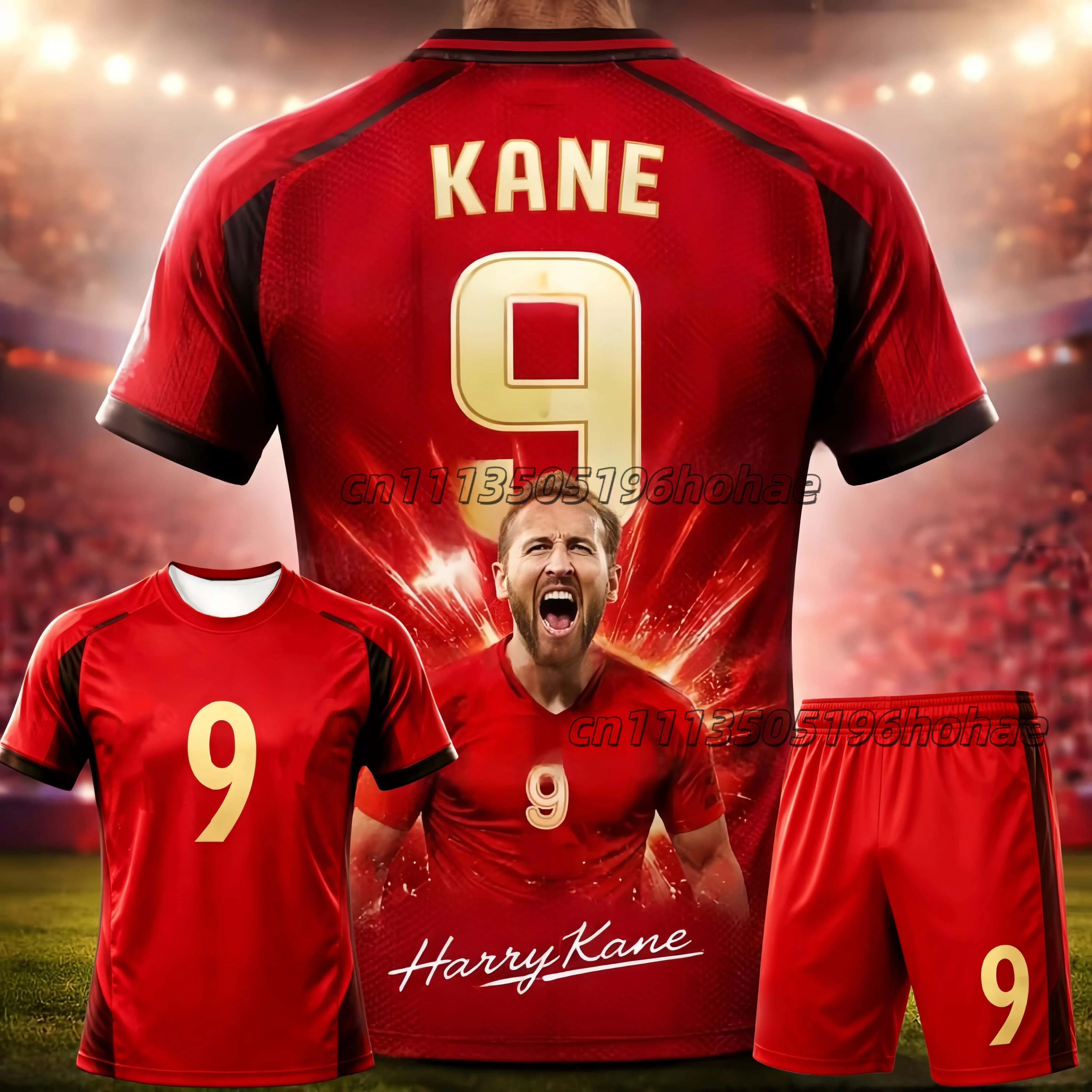 2026 Summer Fan Commemorative # Harry Kane No. 9 # Football Shirt Parent Child Sports Quick Drying T-shirt Shorts Set Kids