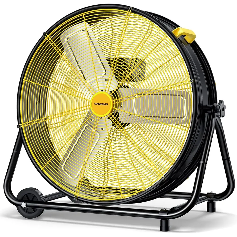 

24 Inch Industrial Drum an, 320W High Velocity loor an, 3 Speed Heavy Duty Metal Air Circulator, 360° with Casters Handle ETL St