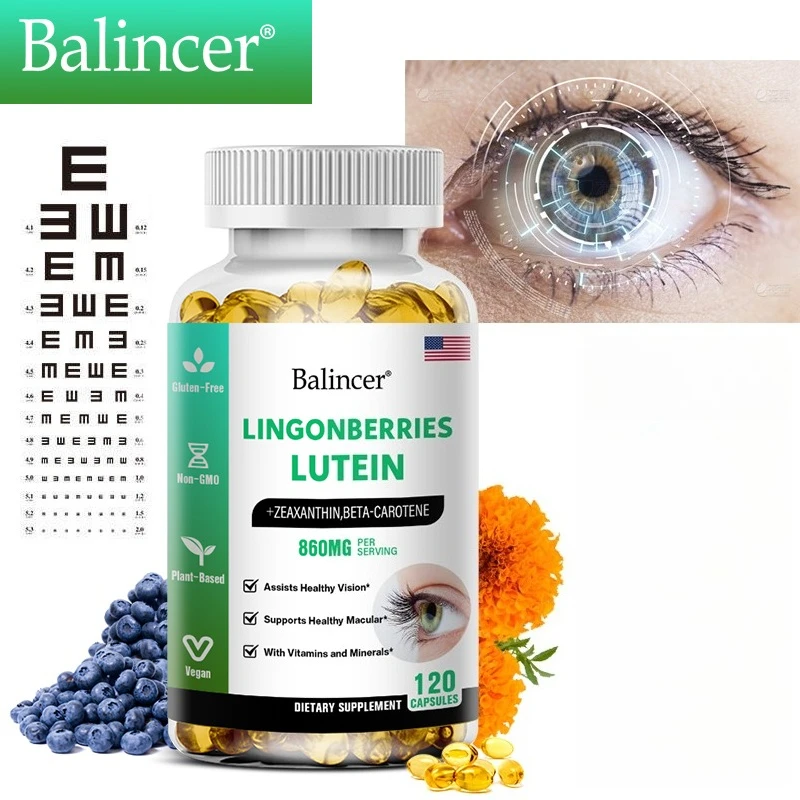 Balincer Vision Support - with Lutein, Zeaxanthin and Vitamins - Eye Health Supplement for Healthy Vision - 120 Capsules
