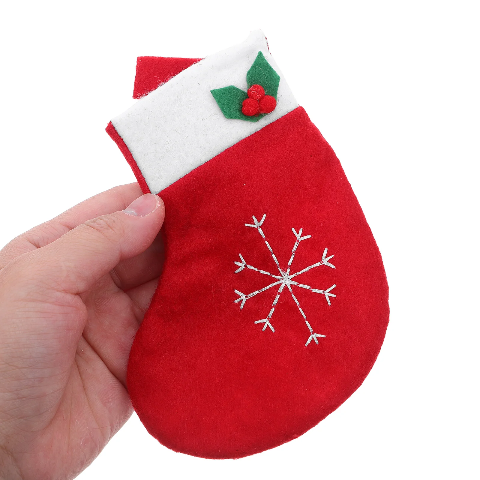 

12Pcs Christmas Utensil Holders Mini Stocking Pouches for Flatware Storage Holiday Dinner Table Decorations Embellished