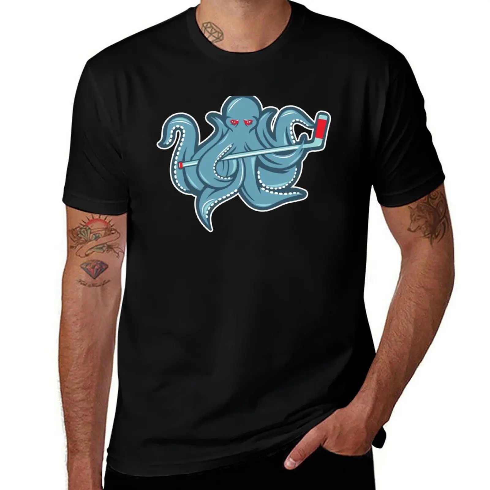 Seattle - Hockey Sea Creature T-Shirt Casual Breathable Short Sleeve Top T-Shirt