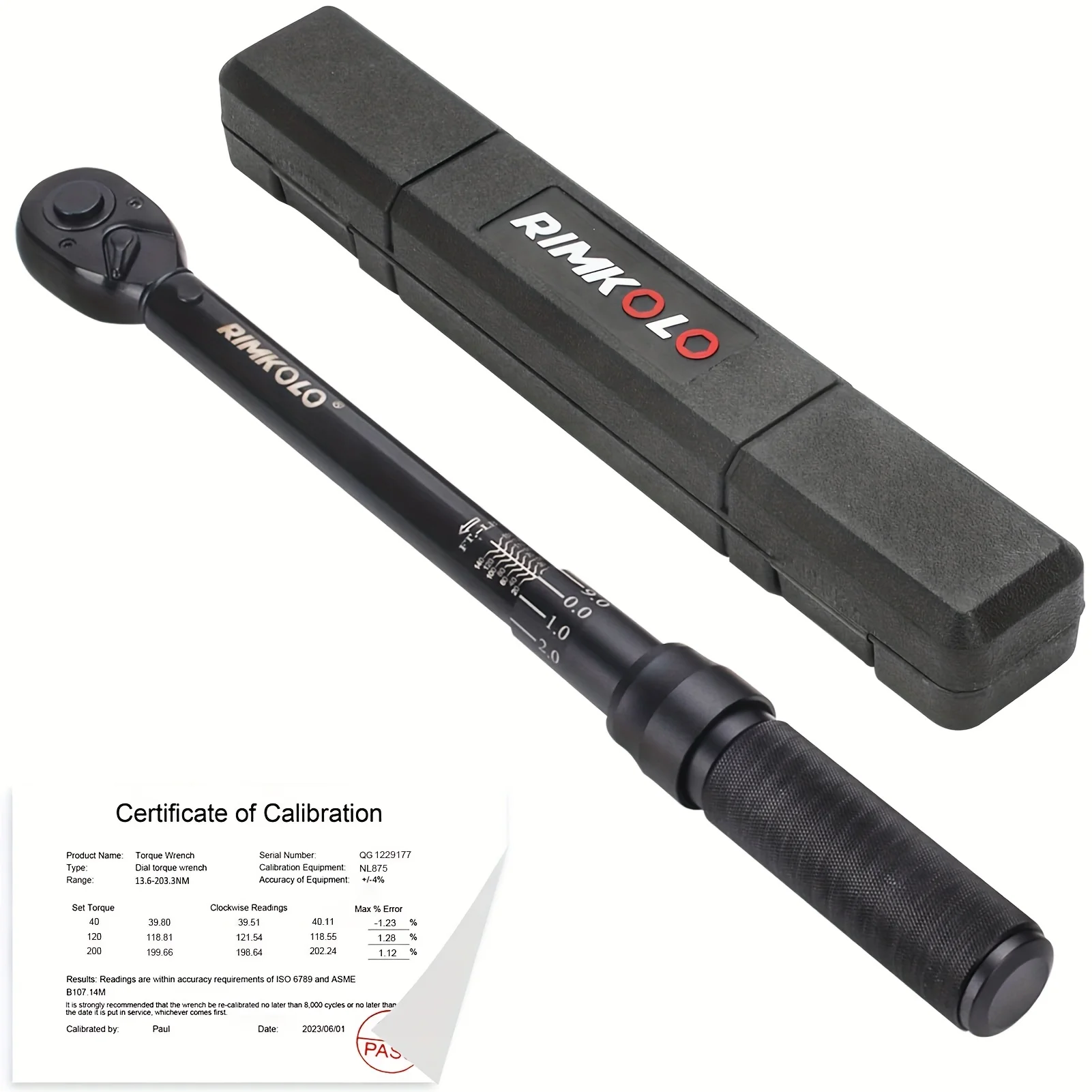 

1/2-Inch Drive Click Torque Wrench, 72-tooth Dual-Direction Torque Wrench 1/2 Drive with Buckle (10-150ft.-lb./13.6-203.3 Nm)