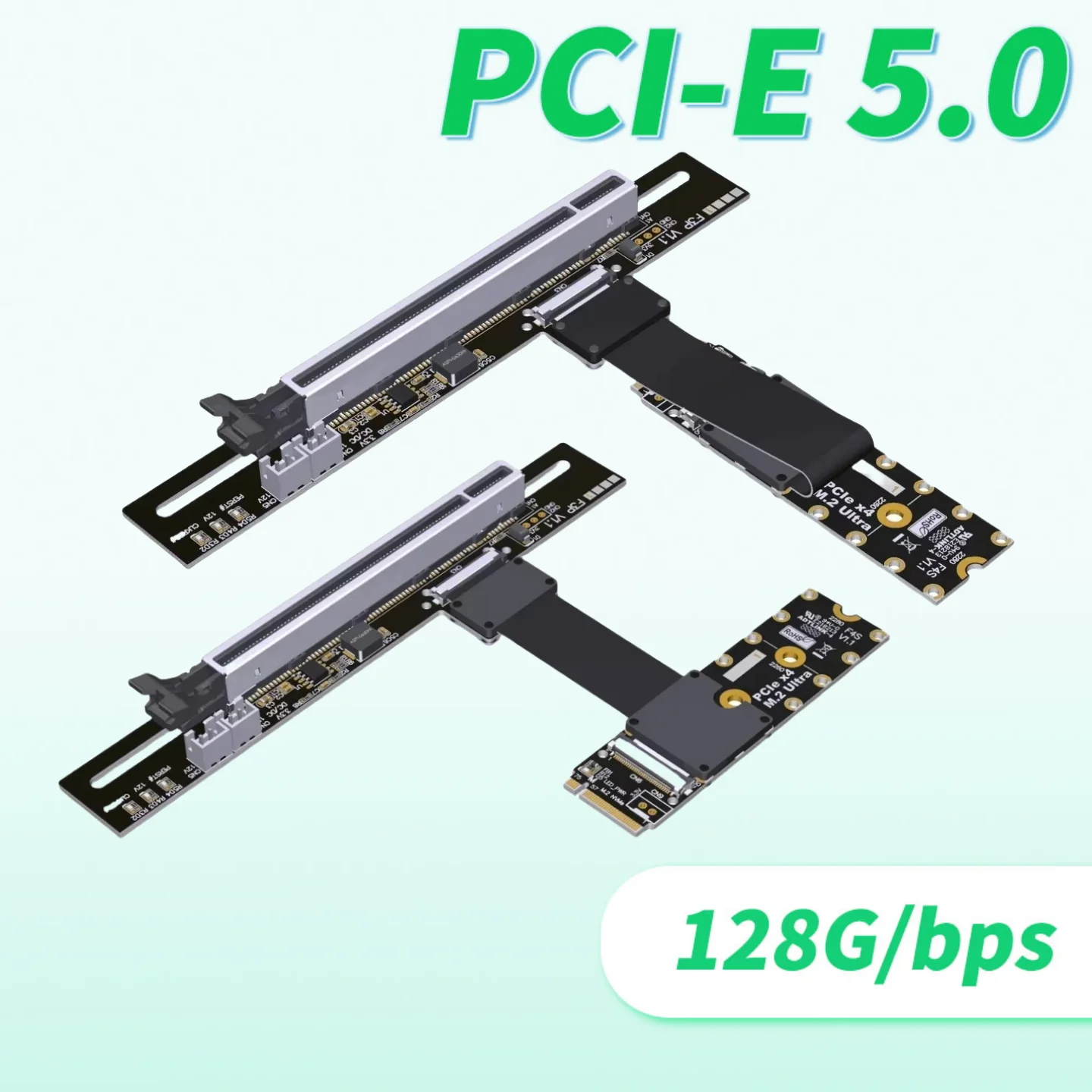 2025 nuevo PCIe 5,0 M.2 NGFF NVMe a PCI-E x16 Cable de extensión GPU Cable de alimentación Sata FFC GEN5 90 ángulo Nvidia/AMD tarjeta gráfica de PC
