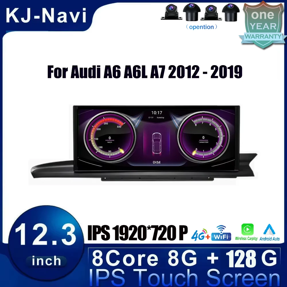 

RHD 12.3" Android 14 IPS Screen 4G For Audi A6 A6L A7 2012 - 2019 Car Accessories Carplay Monitor Multimedia Auto Radio Player