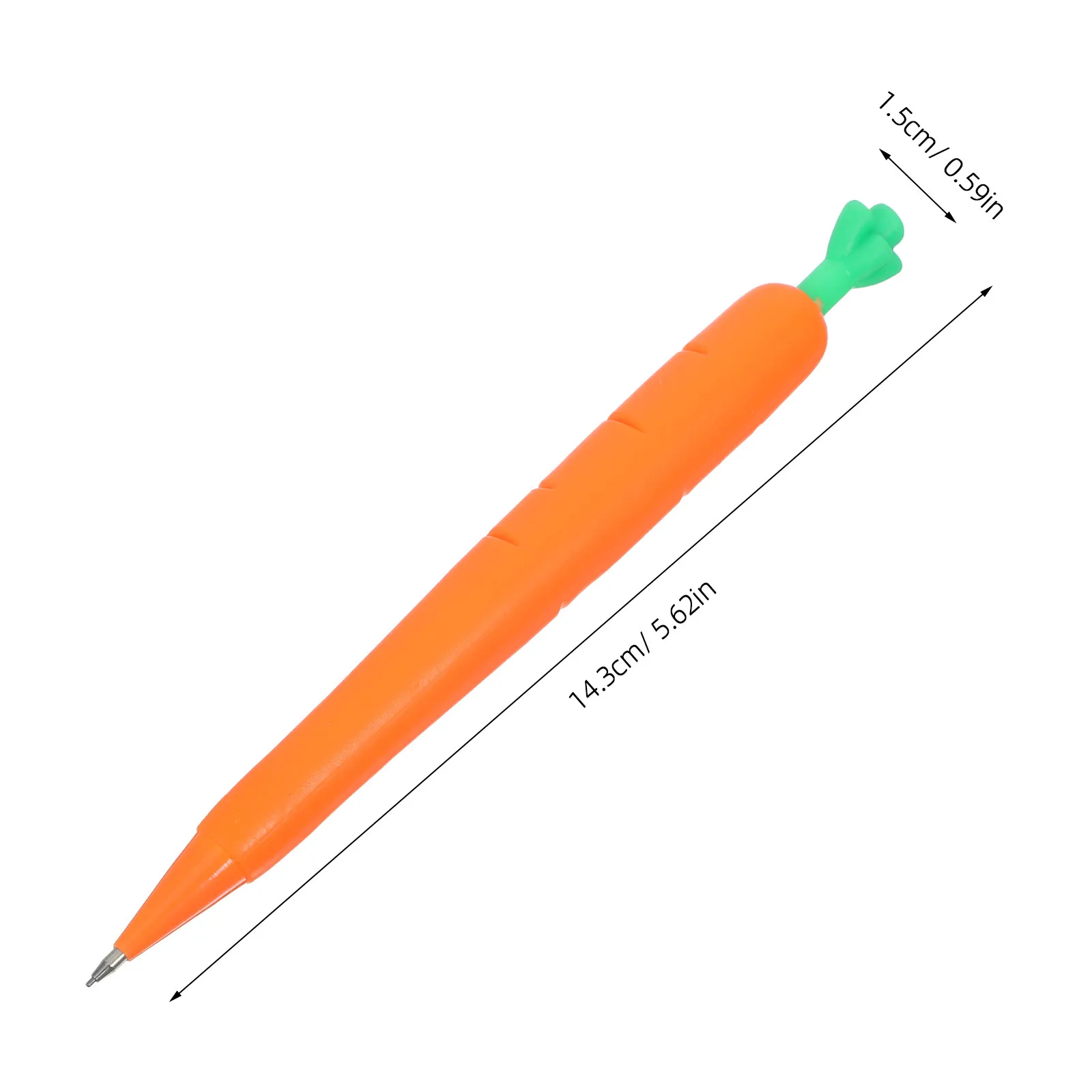 12Pcs Carrot Shaped Mechanical Pencil Cartoon Stylish School Supplies Creative Writing Silicone Grip Portable Pen