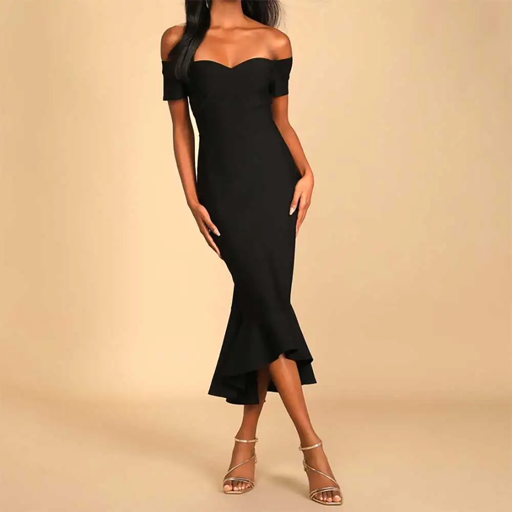 

Sexy Sweetheart Neck Off the Shoulder Open Back Mermaid Evening Dress for Women Prom Dress Cocktail Dress فساتين سهرة