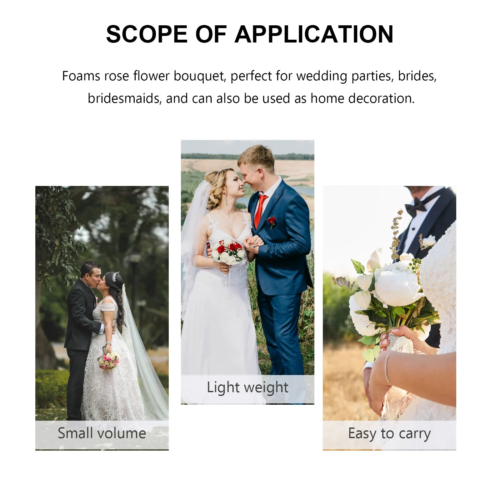 

Bridal Bouquet Artificial Wedding Flowers Cream White Roses Faux Bridesmaids Bouquets Lifelike Floral Arrangement For Bride