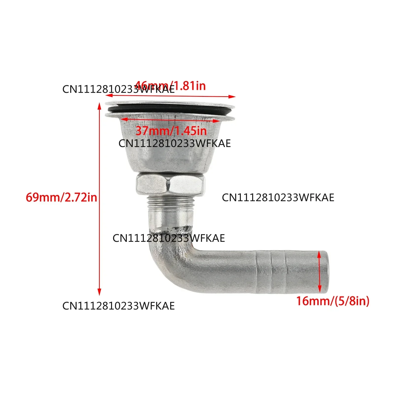 1Pc Boats Marine 316 Stainless Steel Flush Mount Thru-Hull Fuel Gas Tank Vent 2.72x1.81" for 5/8Inch (16mm) Inner Diameter Hose