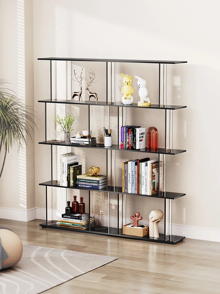 Acrylic Bookcase Creative Multi-Layer Partition Storage Rack Simple Floor-Standing Decorations Display Cabinet Installation-Free