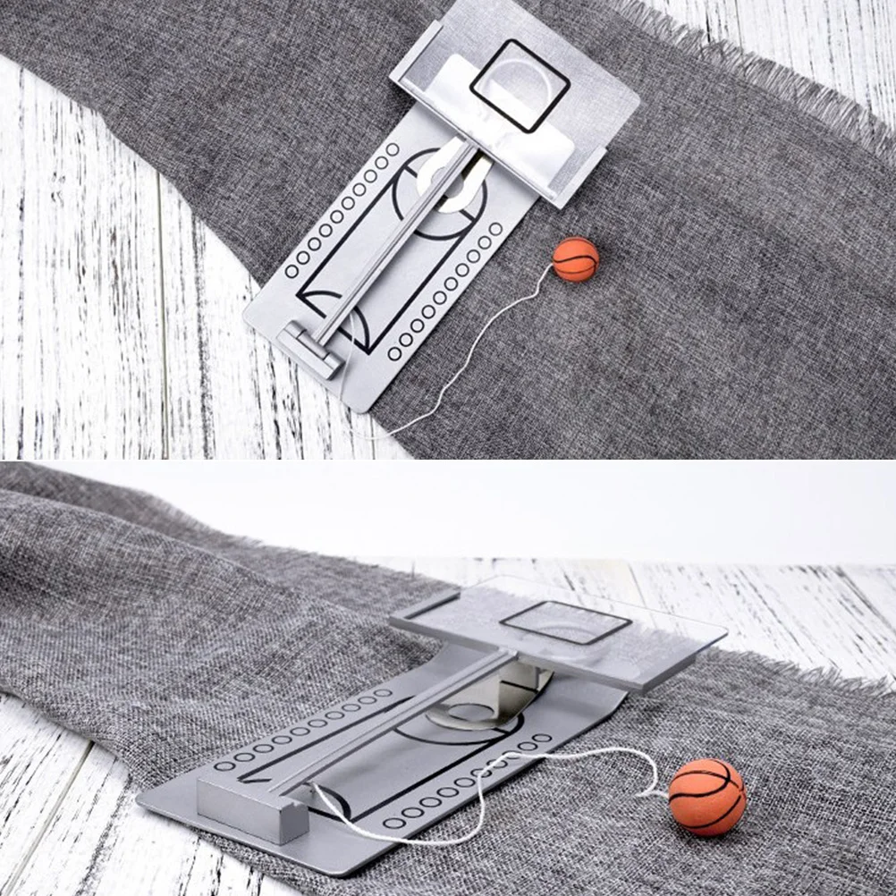 1pc Desktop Basketbal Machine Mini Tafelblad Basketbalspel Zilver Kleur Voor Kinderen Volwassenen – Handmotorische Vaardigheden