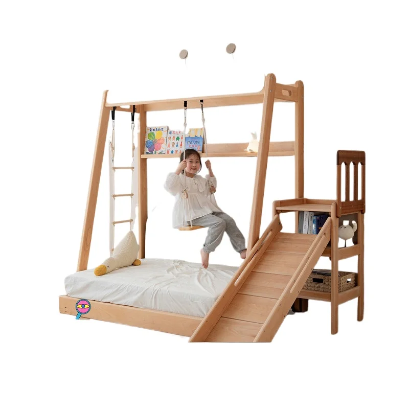 

Solid wood children's expansion bed, swing popsicle tree house bed multi-functional children's room