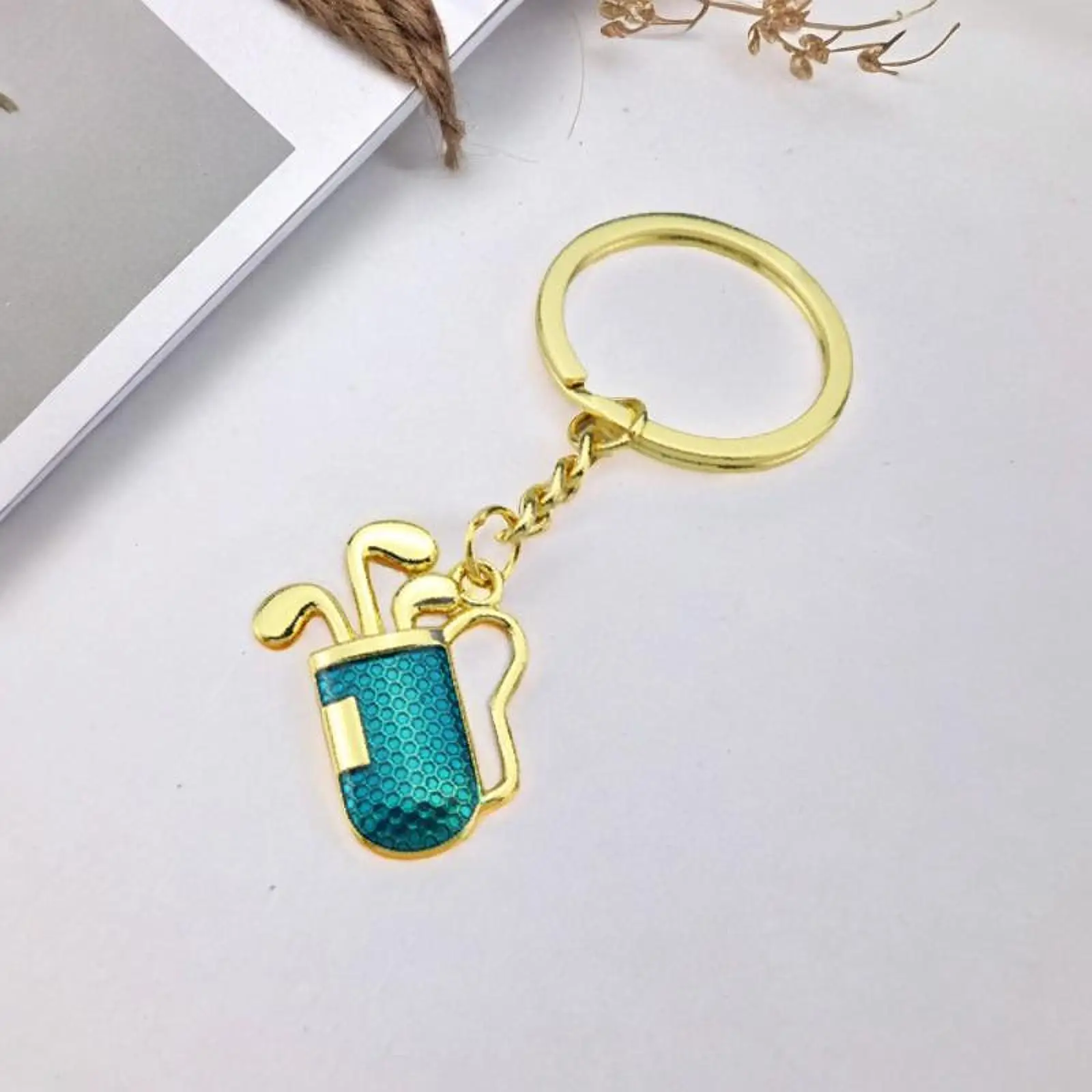 Zinc Alloy Golf Tube Keychain Sports Pendant Cute Bag Keyring Accessory for Backpack Decoration