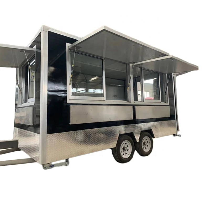 Fast Food Trucks Mobile Catering Trailer Food Vending Van Ice Cream Hot Dog Pizza Snacks Food Cart For Sale