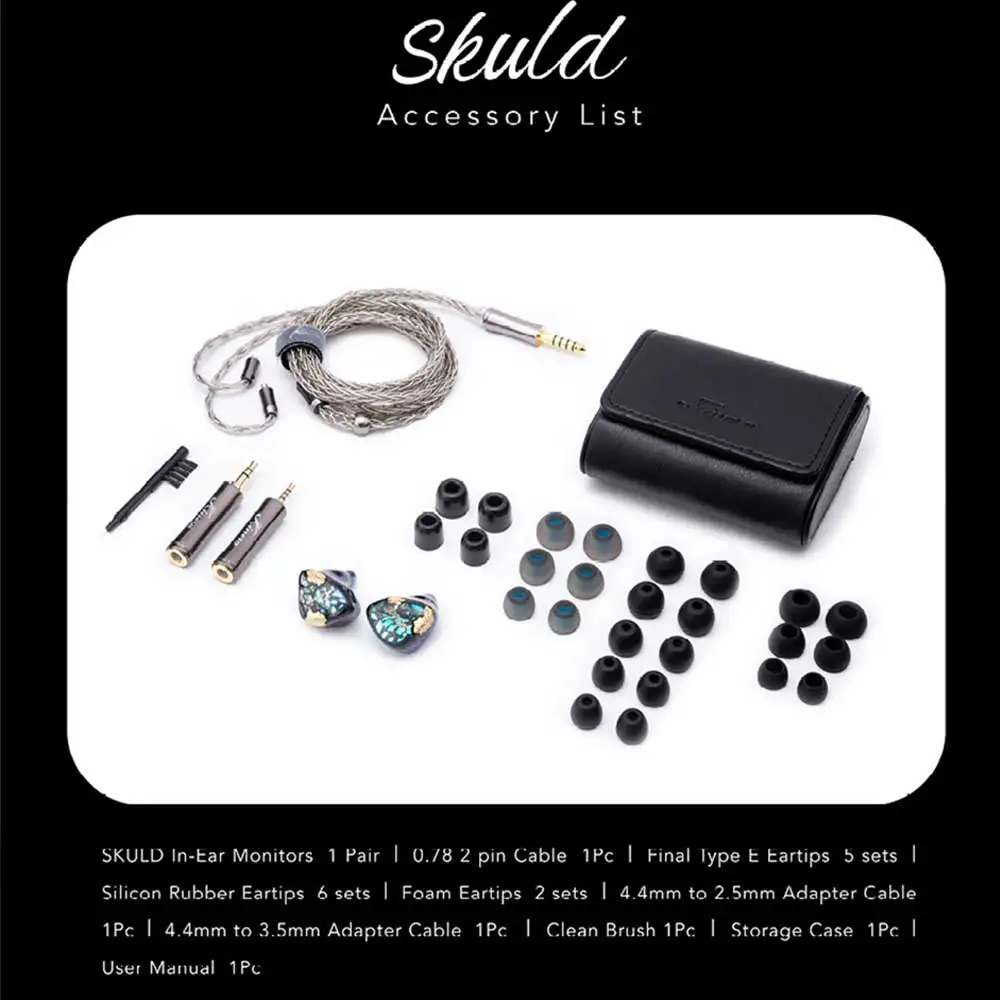 Fotografia 7: Novo kinera crânio fone de ouvido 5ba monitor driver no ouvido fone iem com cabo destacável 4.4mm plug alta fidelidade música fone