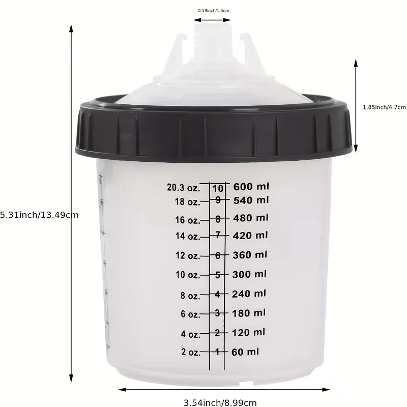 50 Stück Einweg-Farbmischbecher-Set – 20,29 Unzen/600 ml, mit einem austauschbaren Bechersystem, das eine Reinigung überflüssig macht. – Detail 2