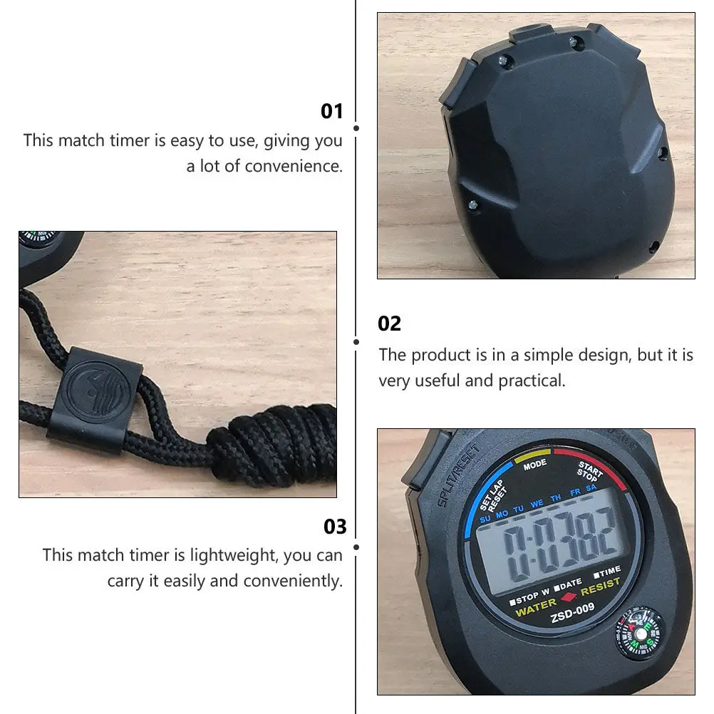 6Pcs Match Stopwatch Game Stopwatch Electronic Timer for Sports Training Lightweight Portable Reliable Professional Referee