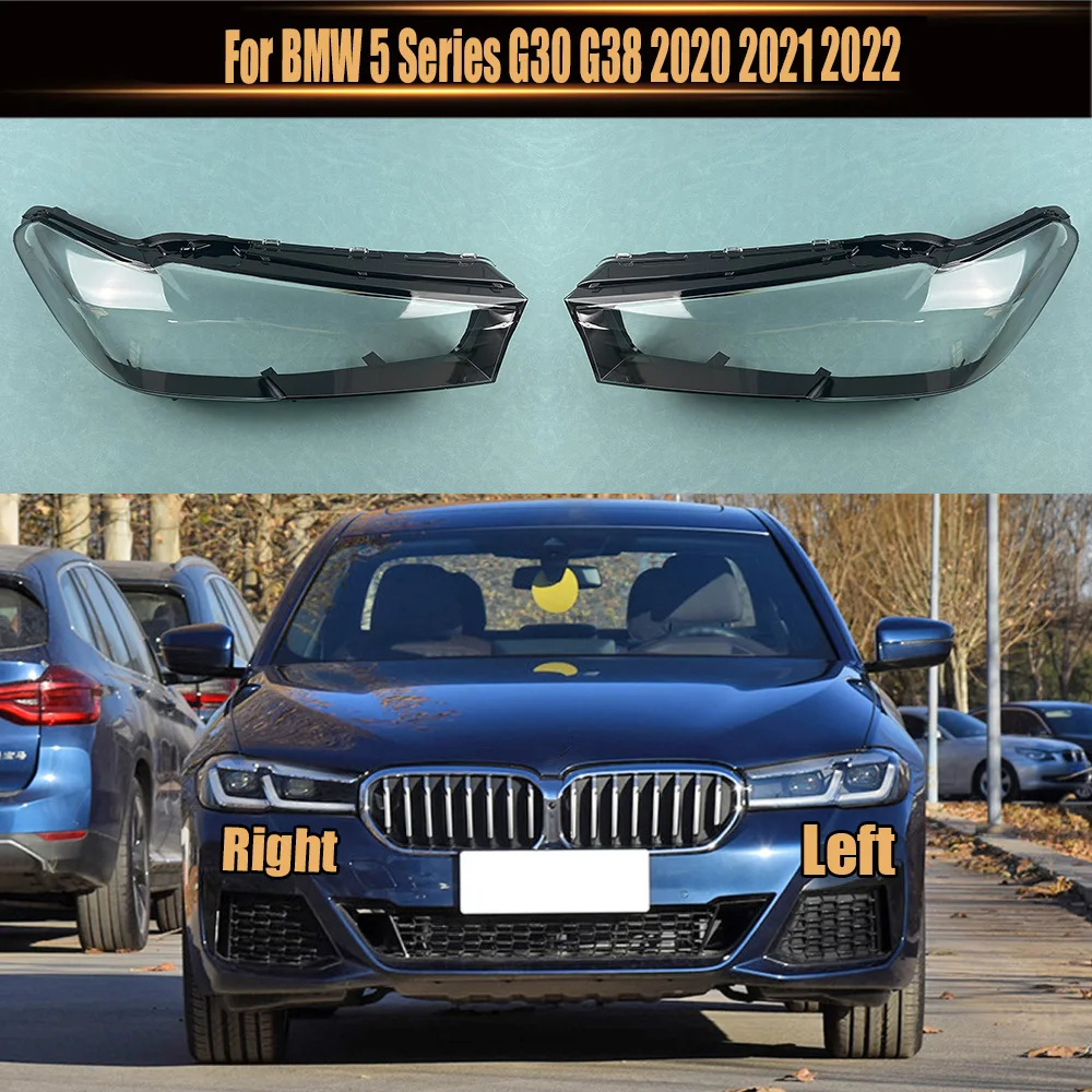 

For BMW 5 Series G30 G38 2021 2022 2023 Headlamp Cover Transparent Lamp Shade Shell Lens Plexiglass Replace Original Lampshade