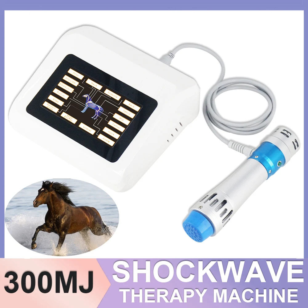 Animal Shockwave Therapy Machine For Horse Pain Relief Deep Muscle Massage Body Relax Veterinary 300MJ Shock Wave Instrument