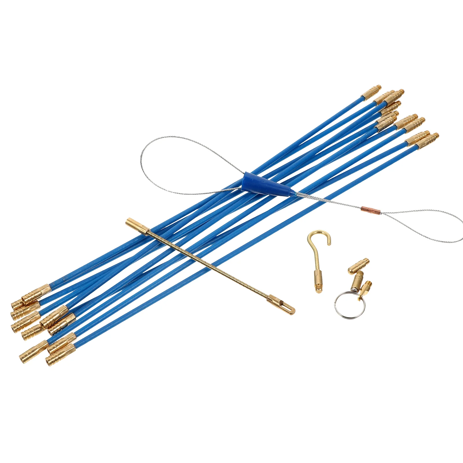 

Professional Fiberglass Wire Threader Set Duct Tape Conduit Puller Cable Pole Flexible Rods for Walls Crawl Spaces