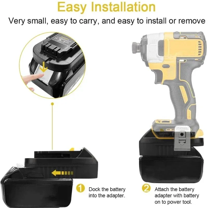 Mt20Dl Adapter Cho Makita 18V Bl1830 Bl1860 Bl1815 Pin Li-Ion Cho Dewalt 18V 20V Dcb200 Li-Ion pin Đèn