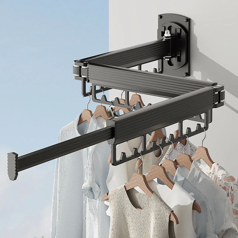 Metal Folding Wall Laundry Wire Clothes Floor Drying Rod Rack Premium Outdoor Hangers Garment For Baby Clothes Custom Logo