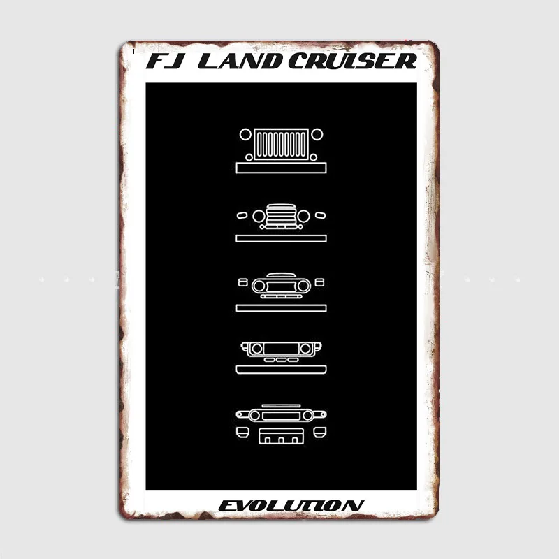 Classic Car FJ Land Cruiser  EVO2 Off-Road Car Poster Metal Sign Custom Bedroom Indoor Wall  Room Decoration Posters Home Decor