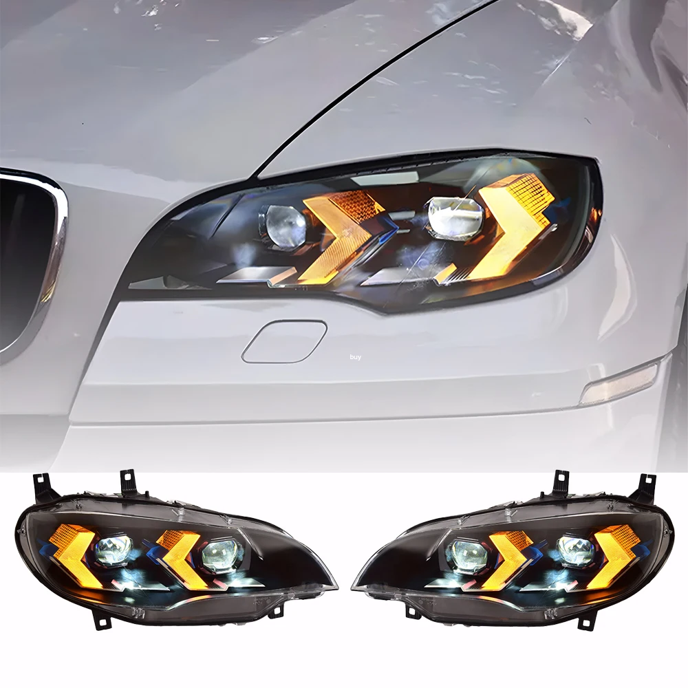 Auto Headlights Assembly For BMW X6 E71 28i 35i 40i 50i 2008-2013 Upgrade New Style LED Projector Lens Tool Accessories
