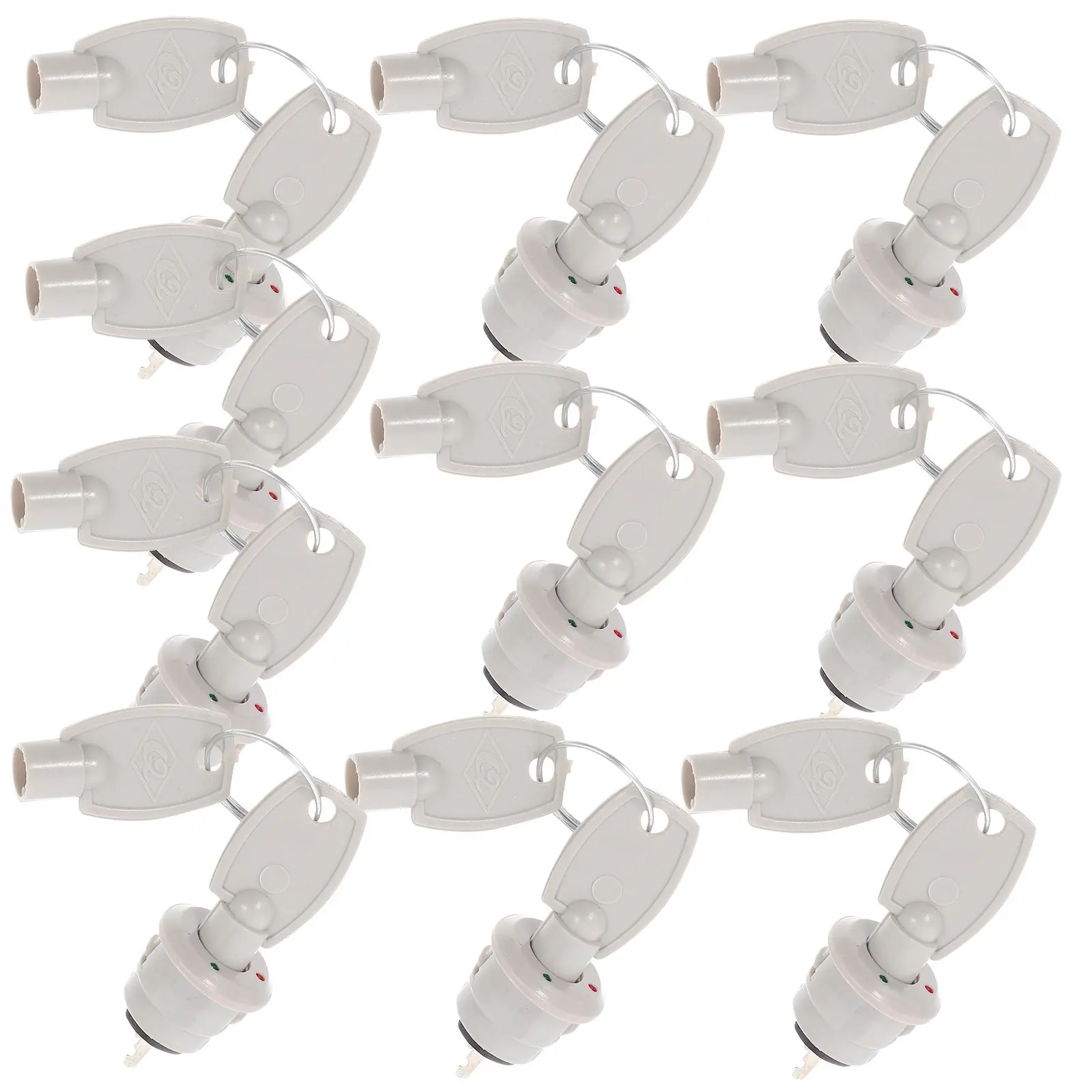 10Sets Industrial Plastic Key Switch Lock Rotary Design for Telephone Fire Hydrant Reset Emergency Security Electronic Power