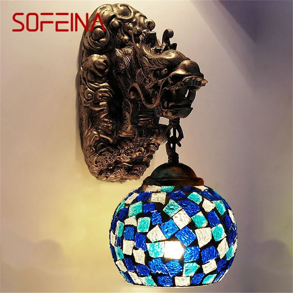 SOFEINA Contemporary Wall Lamp Retro Creative LED Living Room Bedroom Bar Cafe Western Restaurant Aisle Decoration Wall Light