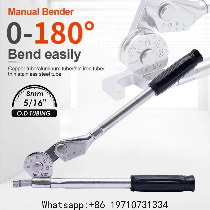 Manual Pipe Bender 8/10mm Air Conditioning Copper Aluminium Pipes Tube Bender Pipe 0-180 Degree Bender