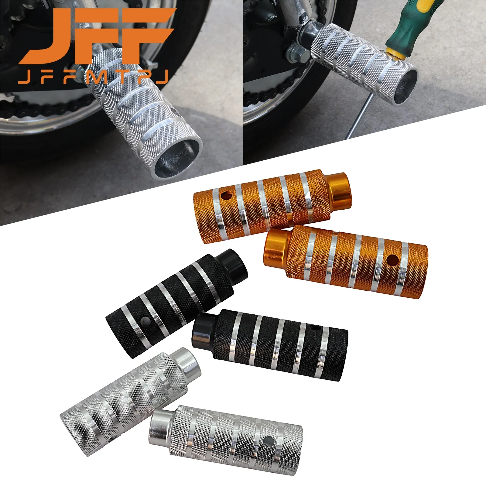 Image of M10 Motorrad CNC Aluminium Runde Hinten Fußstützen Fußstützen Für Honda Z50 Z50A Z50J Z50R Mini Motocross Bike Universal Teile