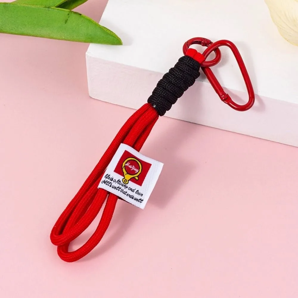 Nylon Woven Wrist Strap Hand Lanyard 14cm 10Colors Mobile Phone Cord Keychain With Mountaineering Buckle Detachable Rope