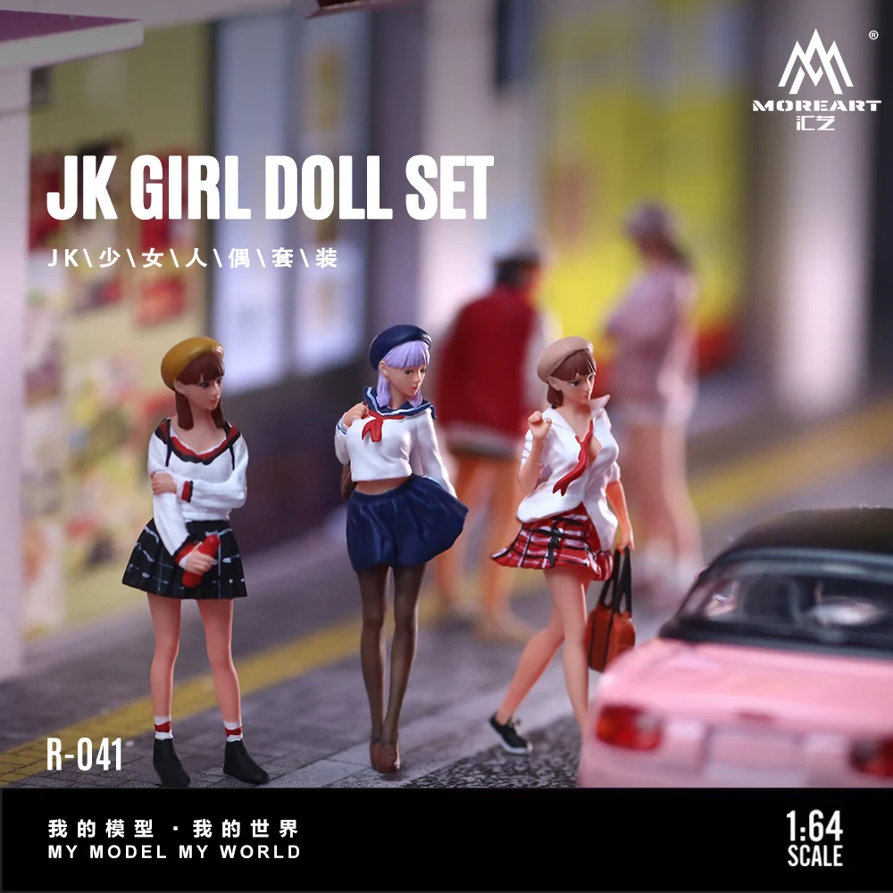 

More Art 1:64 JK Girl Figure Set, декоративная фигурка из смолы, модель для подарка, дисплея и коллекции