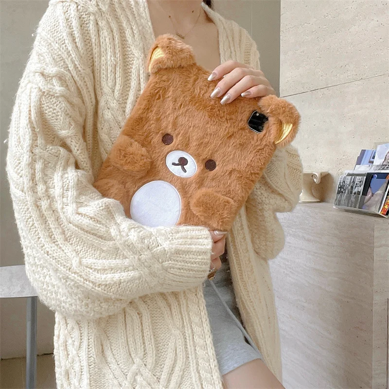 لباد 10 9 8 7th الهواء 1 2 3 4 5 6 10.9 Mini 6 A16 Pro 11 12.9 13 بوصة حافظة الطفل الكرتون أفخم Rilakkuma اللوحي واقية