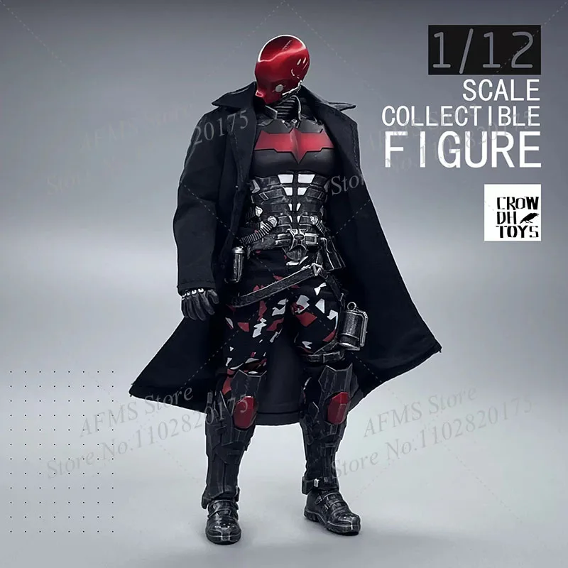 1/12 Men Soldier Coat Red Hood The Clown Batman Black Trench Coat Streetwear Windbreaker Fit 6Inch Action Figure Model